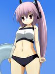  bad_hands bad_id bad_pixiv_id busou_shinki doll_joints lavender_hair red_eyes solo swimsuit tempesta 