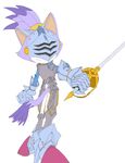  armor blaze_the_cat boots cat feline female fur gauntlets high_heels knight mammal mask ponytail purple purple_fur rapier sega sir_percival solo sonic_(series) sonic_and_the_black_knight sword weapon 