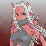  dragon_quest dragon_quest_x horns long_hair ogre_(dq10) ogre_(dragon_quest) red_skin scarf spikes white_hair 