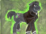 feral full-length_portrait gwenroyal harry harry_potter horse little male mammal my my_little_pony painting_(art) pony potter quadruped raised_leg rule_85 severus severus_snape side_view snape solo standing traditional_media water 