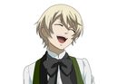  alois_trancy blonde_hair bow bow_tie bowtie boy happy kuroshitsuji kusogaki laughing male male_focus solo 