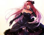  bad_id bad_pixiv_id bare_shoulders black_dress blue_eyes bxyzic dress elbow_gloves flower gloves hair_flower hair_ornament hairband long_hair megurine_luka music open_mouth pink_hair singing smile solo thighhighs vocaloid zettai_ryouiki 