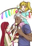  2girls bad_id bad_pixiv_id blonde_hair flandre_scarlet food hong_meiling ice_cream krizalid long_hair m.u.g.e.n multiple_girls red_hair senmi_aki short_hair the_king_of_fighters touhou wings 