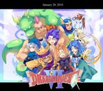  5boys ^_^ amos barbara blonde_hair blue_eyes blue_hair brown_hair chamoro closed_eyes copyright_name creature dragon_quest dragon_quest_vi drango everyone falchion_(dq6) glasses green_eyes happy hassan_(dq6) hat helmet hero_(dq6) horse long_hair low-tied_long_hair mireyu multiple_boys multiple_girls pink_hair slime_(dragon_quest) smile tania terry urita white_hair 