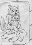  artist azziz canine child cub cute duo female invalid_tag male mammal mother nude parent pose son spera wolf young 