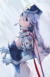  bad_id bad_pixiv_id blue_eyes blue_hair capelet cross earrings elbow_gloves flat_chest gloves hat jewelry leotard lips long_hair looking_at_viewer necklace ribbon riqurr scarf silver_hair simple_background solo sword_girls wet white_hair 