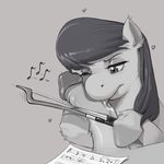  &hearts; bow bow_(stringed_instrument) disembodied_penis equine fellatio female feral friendship_is_magic hasbro hooves horse kevinsano licking male mammal monochrome music my_little_pony octavia_(mlp) oral oral_sex paper penis pony precum sex straight tongue 