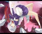  bad_id bad_pixiv_id bat braid izayoi_sakuya knife letterboxed llowoll maid maid_headdress multiple_girls remilia_scarlet scarf touhou 