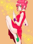  china_dress chinadress chinese_clothes dress earrings female final_fantasy final_fantasy_v flaba-trip green_eyes hair_bun jewelry lenna_charlotte_tycoon monk pink_hair sato_(pixiv2738244) short_hair solo wristband 