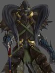  diablos_(armor) gauntlets horns monster_hunter norihiro_(tsu-mukimuki) rathalos_(armor) solo spiked_knuckles spikes strap weapon 