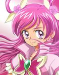  brooch bug butterfly cure_dream earrings eyelashes face flower hair_rings insect jewelry long_hair magical_girl pink pink_eyes pink_flower pink_hair pink_rose precure rose shijou_yukimasa smile solo yes!_precure_5 yumehara_nozomi 