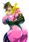  ass bodysuit breasts extreme_muscles g_gundam gundam highres mobile_trace_suit muscle rain_mikamura skin_tight 