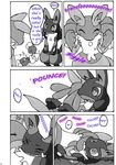  buneary comic female lucario male nintendo pok&#233;mon pok&eacute;mon pounce unknown_artist video_games 