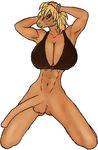 abs amithemare anthro balls bent_arm big_breasts big_penis blonde_hair breasts clothing dickgirl equine flaccid hair herm horse hyper intersex kneeling looking_at_viewer mammal mature muscles navel orange_eyes penis plain_background pointy_ears pose smile solo spread_legs spreading toned white_background 