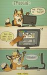  blonde_hair byrds canine comic computer drama english_text fox hair mammal onomatopoeia tail text 