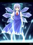  blue_eyes blue_hair cirno hair_ribbon hanazome_dotera magic_circle ribbon solo touhou wings 