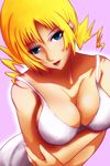  allsake atlus blonde_hair blue_eyes breasts catherine catherine_(game) cleavage crossed_arms dress drill_hair female large_breasts long_hair open_mouth solo twin_drills twintails 