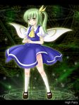  daiyousei green_eyes green_hair hair_ribbon hanazome_dotera magic_circle ribbon side_ponytail solo touhou wings 