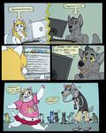  &hearts; anthro big_breasts blush breasts byrds canine cat chat_box clothed clothing comic computer derp dialog droll drooling english_text eye_contact eyewear feline female floppy_breasts glasses love mammal overweight saliva tail text the_truth what wolf 
