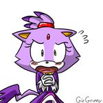  blush cat clasped_hands feline female flying_sweatdrops girgrunny looking_at_viewer mammal panic plain_background pleading ponytail purple purple_clothing purple_skin sega shocked solo sonic_(series) tail white_background yellow_eyes 