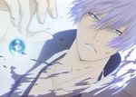  bleach blue_eyes ichimaru_gin male male_focus marble shiroyasha solo 