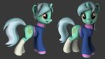  :d black_background blue_hair cute equine female feral friendship_is_magic green_skin hair hashbro horn horse lyra_(mlp) lyra_heartstrings_(mlp) mammal multi-colored_hair my_little_pony plain_background socks solo sweater unicorn white_hair yellow_eyes 