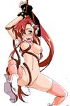  1girl bdsm bondage boots bound breasts crying eyebrows eyebrows_visible_through_hair female girl heart long_hair naked_thighhighs navel niplees nipples nude orange_eyes ponytail pussy red_hair rope simple_background small_breasts solo suspension tears tengen_toppa_gurren_lagann thighhighs uncensored vaginal white_background yoko_littner 