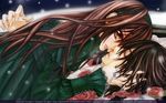  black_hair brown_hair kuran_kaname long_hair male photoshop short_hair sleeping vampire vampire_knight watermark 