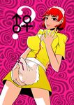  apron breast_grab breasts catherine_(game) covered_nipples deep_skin dress erection erection_under_clothes erica_anderson grabbing large_breasts lips maid_headdress mole newhalf no_bra orendi red_hair short_dress short_hair smile solo spoilers uniform waist_apron waitress zipper 