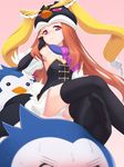  bad_id bad_pixiv_id bird hat long_hair mawaru_penguindrum orange_(satsurikukuma) panties penguin penguin_3-gou princess_of_the_crystal takakura_himari thighhighs underwear 