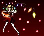  blonde_hair fang flandre_scarlet gmot highres red_eyes side_ponytail solo touhou wings 