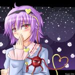  blush hairband hanazome_dotera hand_to_own_mouth komeiji_satori lowres pink_hair red_eyes solo touhou 