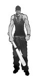  bat bear clothing fist gangster hat human jeans male mammal necklace not_furry scar shirt solo tank_top tsampikos weapon 