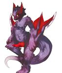  blush erection knot kosian looking_at_viewer male monster_hunter nargacuga nipples nude penis plain_background pose red_eyes simple_background solo standing video_games 