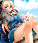  blonde_hair blue_eyes cloud genderswap girl goeniko goenitz king_of_fighters kof light long_hair m.u.g.e.n mugen_(game) sky snk 