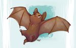  bat blush feral flying jelliedfox mammal simple_background solo wings young 