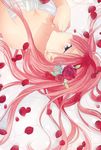  akatsuki_(4941086) bad_id bad_pixiv_id daisy flower hair_flower hair_ornament highres just_be_friends_(vocaloid) long_hair megurine_luka petals pink_hair red_string rose solo string vocaloid 