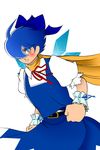  blue_eyes blue_hair blush cirno crossover cyborg_009 highres parody perfect_cherry_blossom scarf shimamura_j? shimamura_joe shimamura_jå short_hair touhou wings 