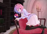  book candle eyes hairband heart heri high_heels komeiji_satori pink_eyes pink_hair shoe_dangle shoes solo thighhighs touhou zettai_ryouiki 