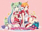  aqua_eyes aqua_hair aqua_nails back-to-back bad_id bad_pixiv_id blue_hair christmas christmas_tree earmuffs gift gradient_hair green_hair hatsune_miku highres jin_young-in kagamine_len kagamine_rin long_hair looking_at_viewer multicolored_hair multiple_girls nail_polish open_mouth orange_hair red_hair red_nails sack sf-a2_miki sitting smile striped striped_legwear thighhighs twintails vocaloid wariza yokozuwari zettai_ryouiki 