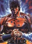  black_hair hara_tetsuo hokuto_no_ken kenshirou male_focus manly muscle scar serious shirtless solo 