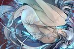  closed_eyes feet_out_of_frame fetal_position hatsune_miku legs long_hair nemeko solo twintails very_long_hair vocaloid white_hair yuki_miku 