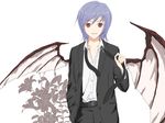  bat_wings blue_hair formal genderswap genderswap_(ftm) himorogi male_focus red_eyes remilia_scarlet solo suit touhou wings 