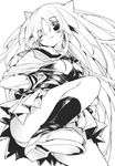  greyscale ikushima_saya long_hair monochrome mutsutake one_eye_closed onidere original panties school_uniform skirt solo underwear 