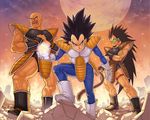  3boys dragonball dragonball_z highres ki male moon nappa raditz vegeta 