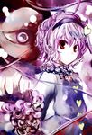  eyes headband heart komeiji_satori mr.milk_caramel purple_hair red_eyes short_hair solo touhou 