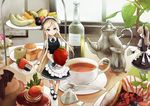  blonde_hair blue_eyes drink food maid strawberry tagme_(artist) 