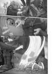  battle blood boots bridal_gauntlets clothes_grab combat_boots comic cqc doujinshi eyelashes faceplant greyscale head_grab highres imizu_(nitro_unknown) long_hair monochrome motion_blur multiple_girls pointy_ears reisen_udongein_inaba remilia_scarlet touhou 