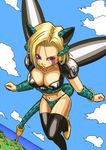  android_18 breasts cell_(dragon_ball) cell_(dragon_ball)_(cosplay) cleavage cosplay dragon_ball dragon_ball_z large_breasts smile solo stargeyser tail 