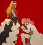  1girl animal_hat bad_id bad_pixiv_id bare_shoulders closed_eyes coat gloves gomi_chiri hand_kiss hat kiss long_hair mawaru_penguindrum pink_eyes pink_hair ponytail princess_of_the_crystal smile takakura_himari watase_sanetoshi 